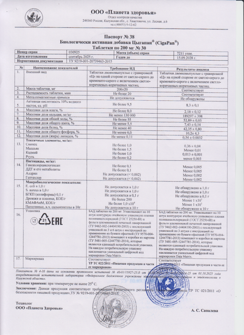 Паспорт №092025